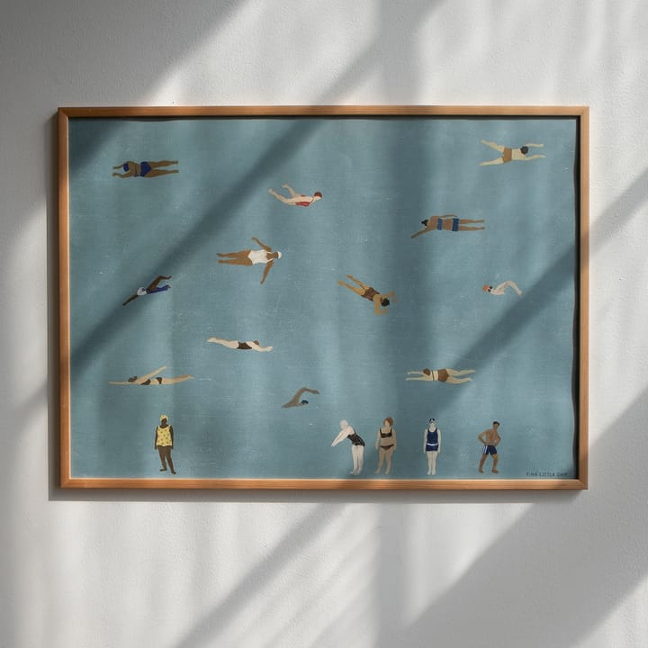 Swimmers poster, Blue, 50x70 cm Fine Little Day