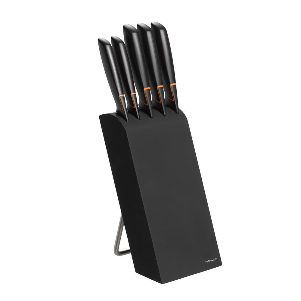 fiskars knife block with 5 knives