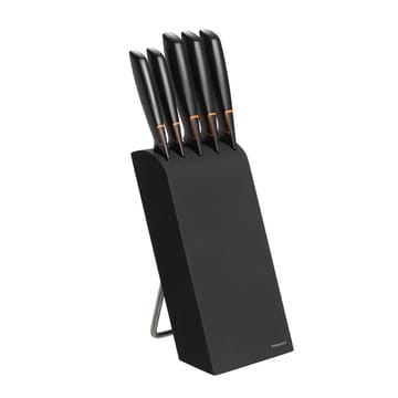 Edge knife block with 5 knives - black - Fiskars