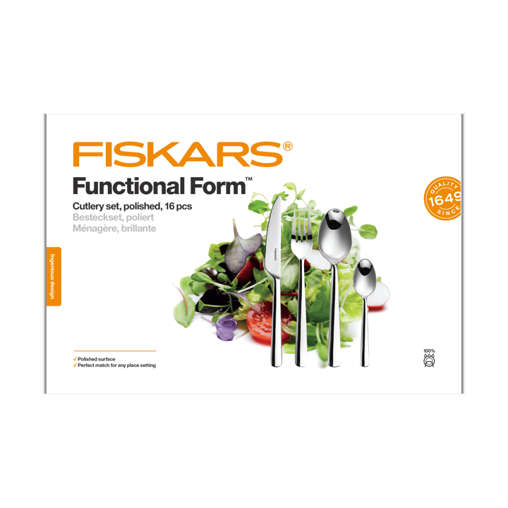 Functional Form cutlery smooth - 16 pieces - Fiskars