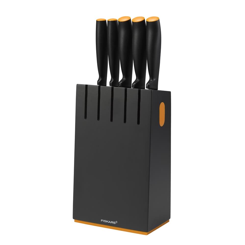 Functional Form Knife Block Bamboo + 3 Knives - Fiskars @ RoyalDesign