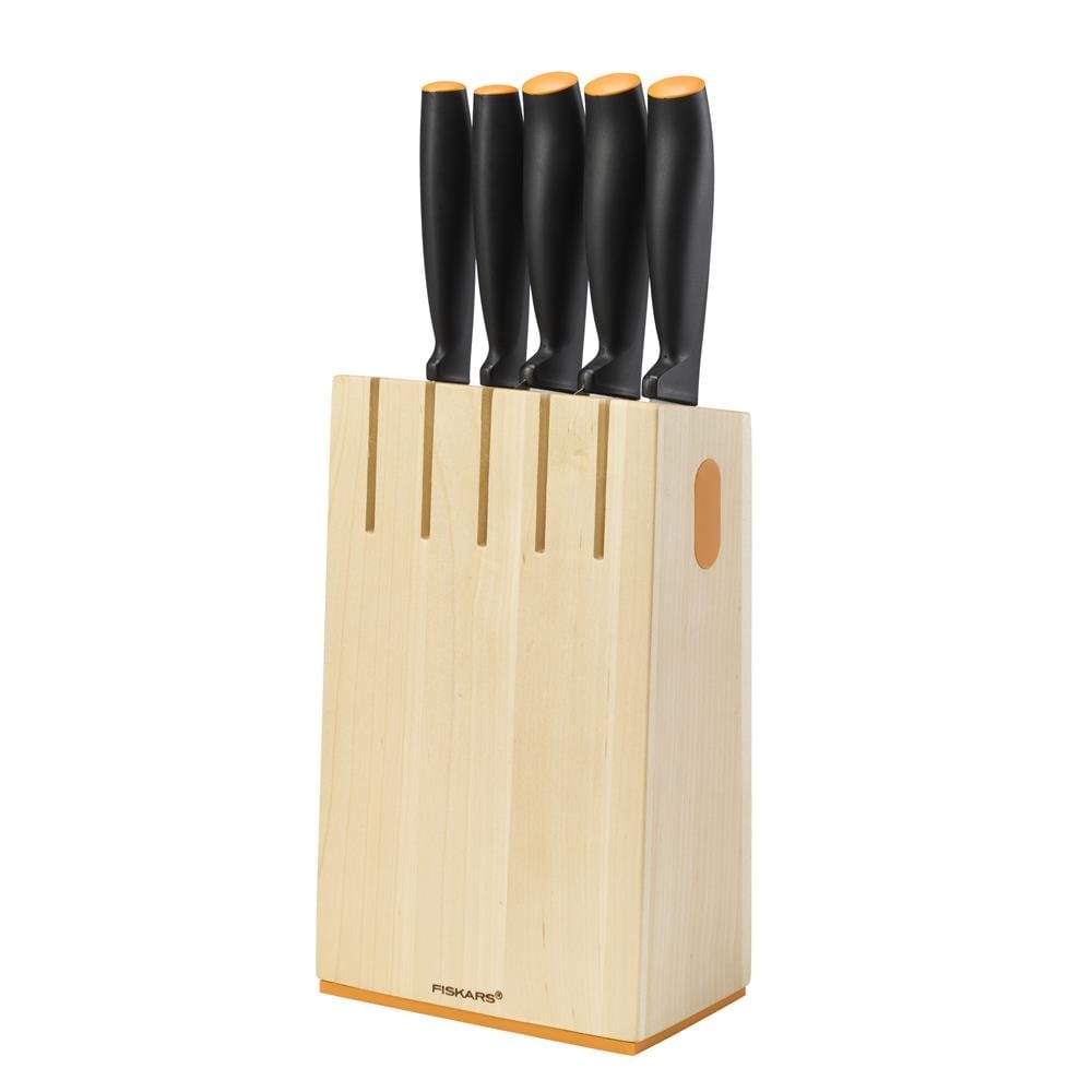 fiskars knife block with 5 knives