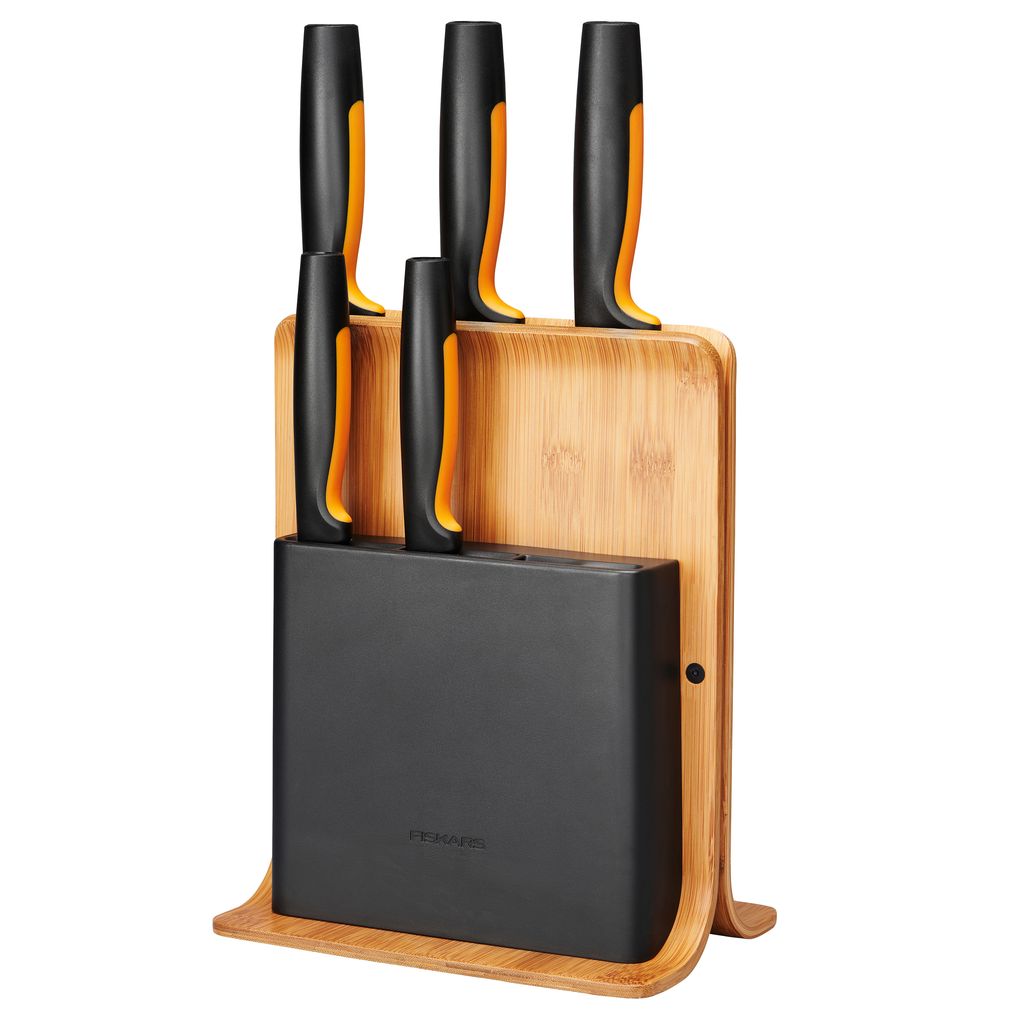 fiskars knife block with 5 knives