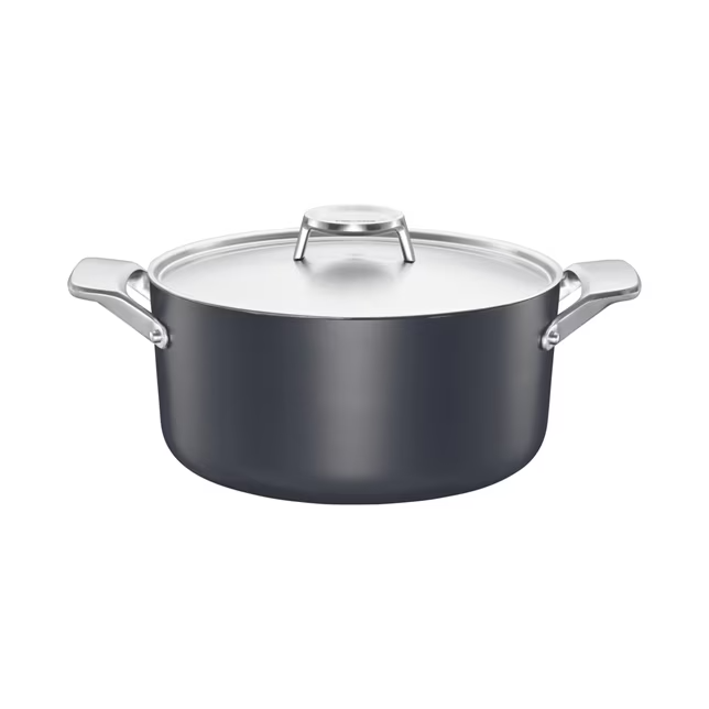 Fiskars Taiten pot with lid 3,5 l Black