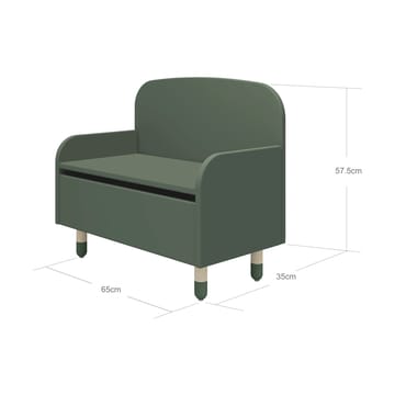 Dots storage bench - Green - FLEXA