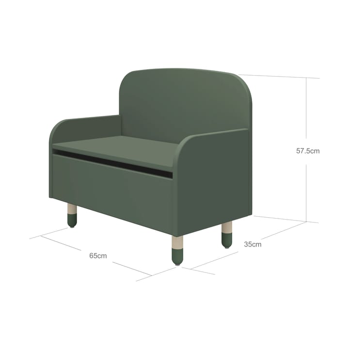 Dots storage bench, Green FLEXA