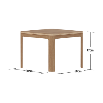 Nova table 47x60x60 cm - Oak veneer - FLEXA