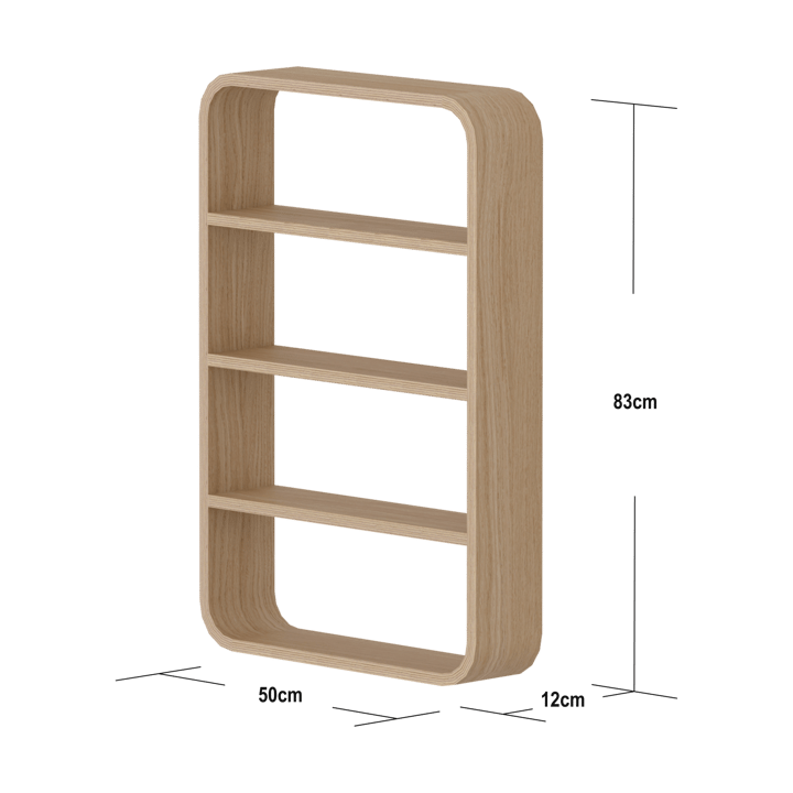 Nova wall shelf 50x83 cm, Oak veneer FLEXA