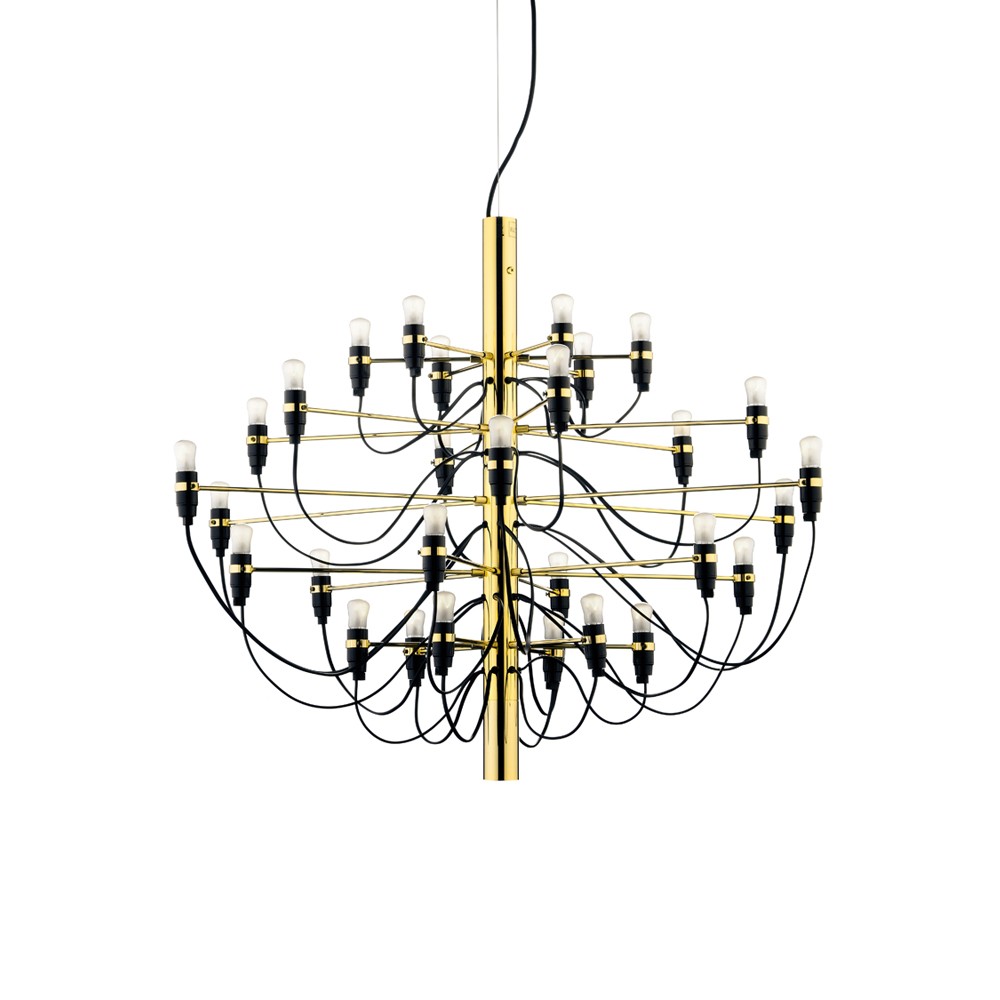 Flos 2097 Sarfatti chandelier Brass 30 lamps