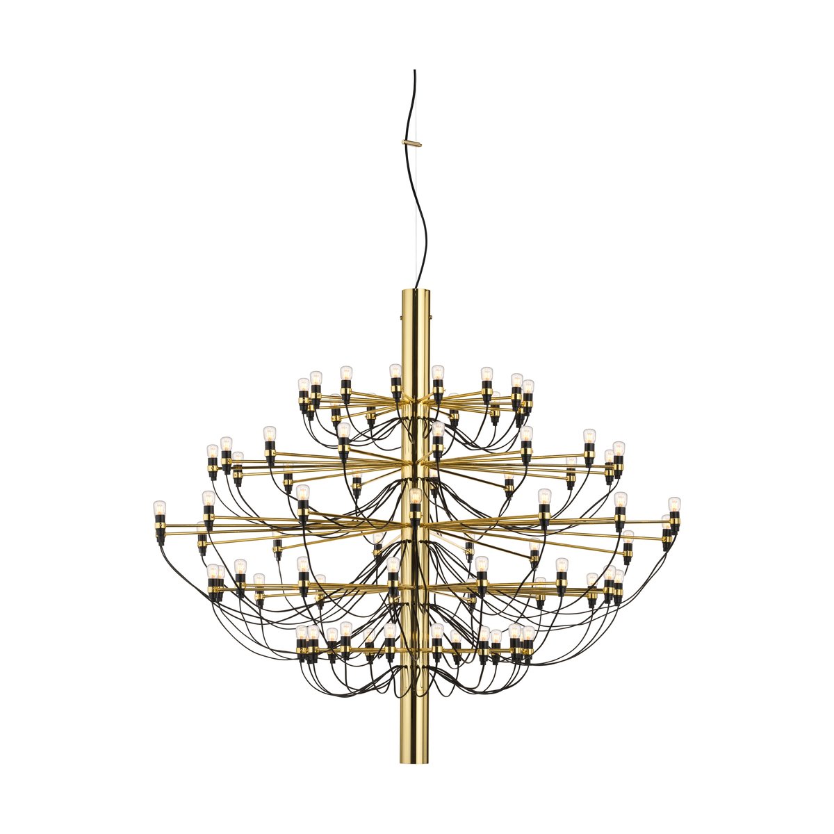 Flos 2097 Sarfatti chandelier LED Brass 75 lamps