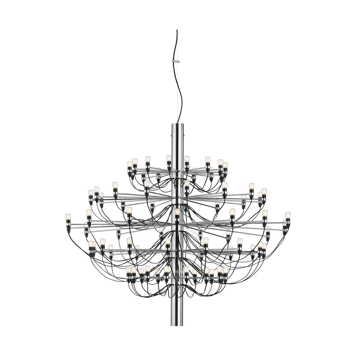 Flos 2097 Sarfatti chandelier LED Chrome 75 lamps