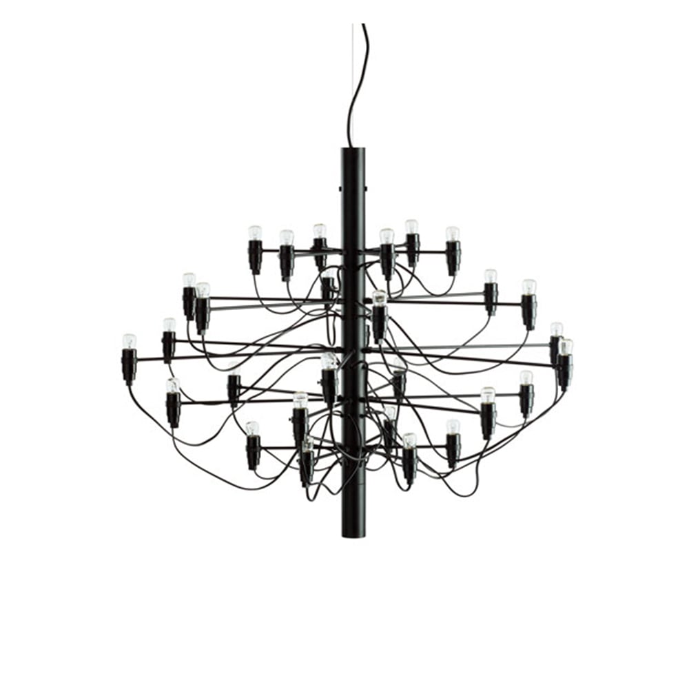 Flos 2097 Sarfatti chandelier LED Matte Black 30 lamps