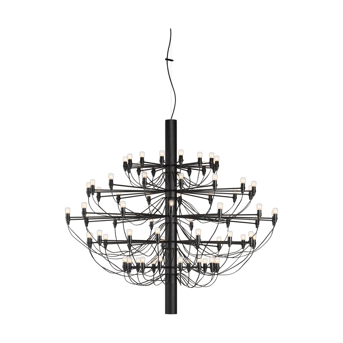 Flos 2097 Sarfatti chandelier LED Matte Black 75 lamps