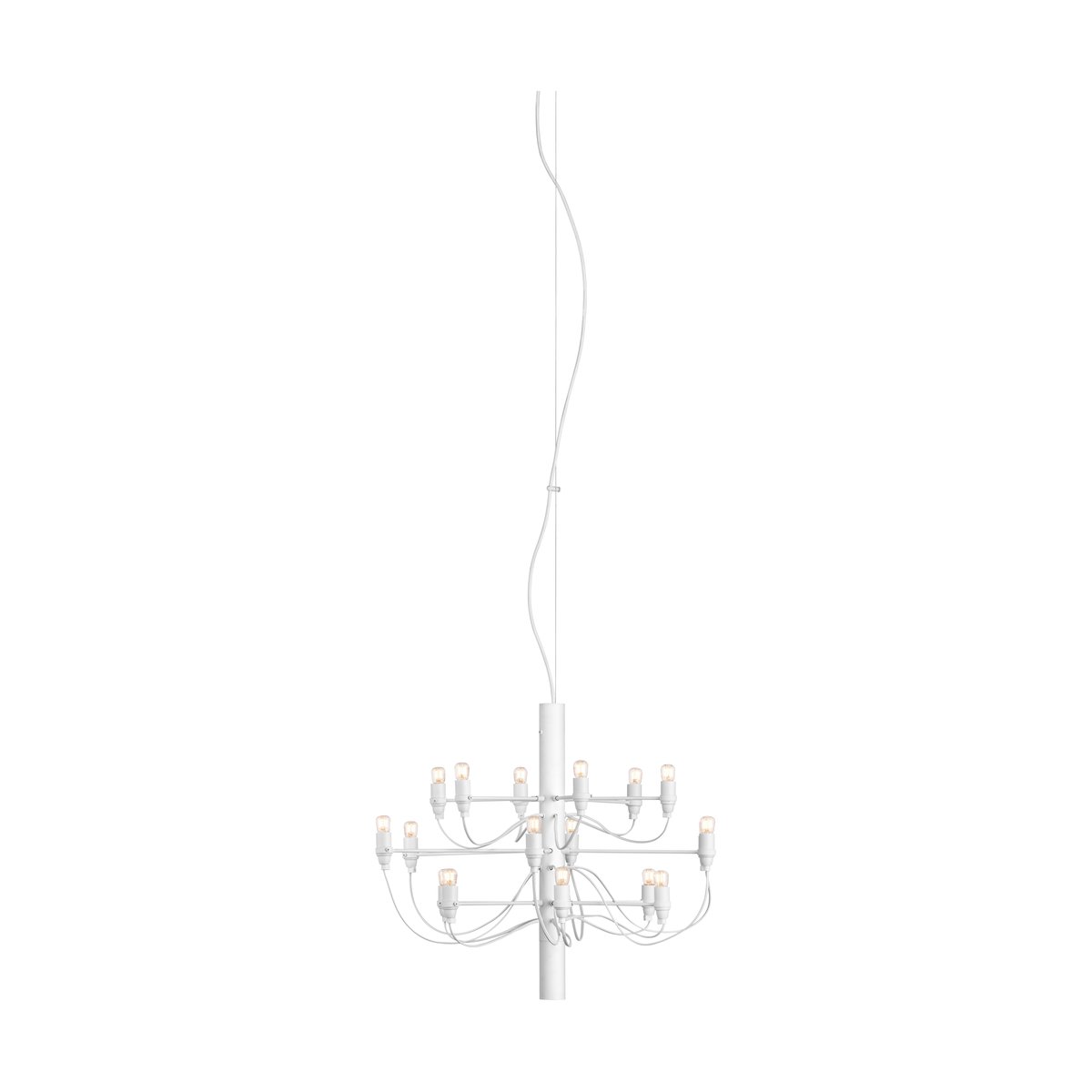 Flos 2097 Sarfatti chandelier LED Matte White 18 Lamps