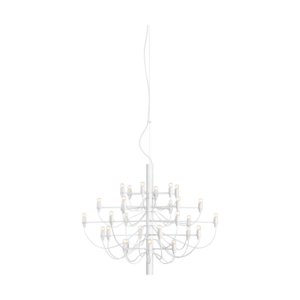 Flos 2097 Sarfatti chandelier LED Matte White 30 lamps