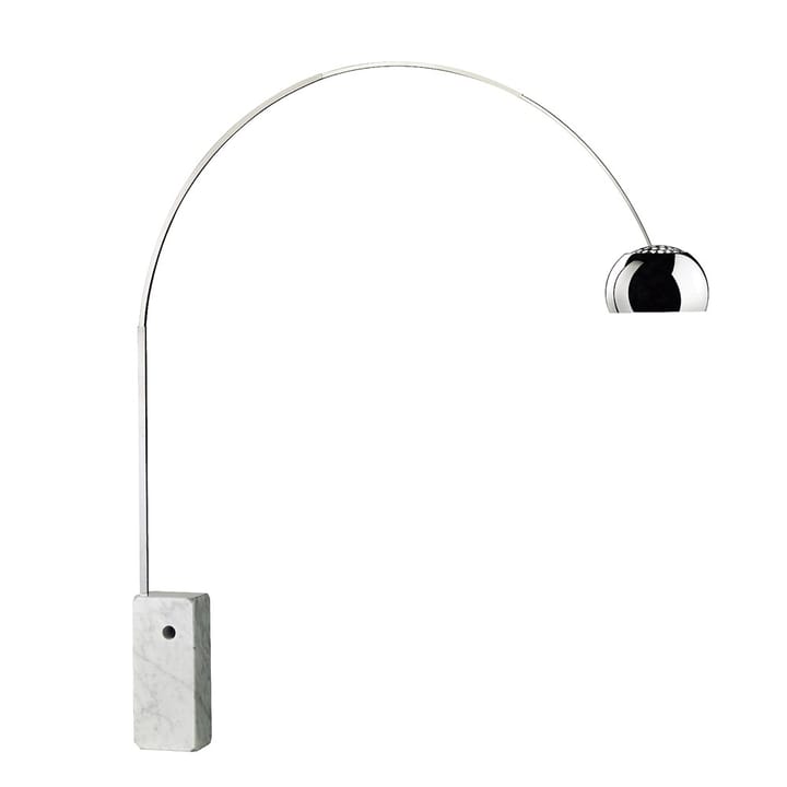 Arco floor lamp - Chrome, Carrara marble base - Flos