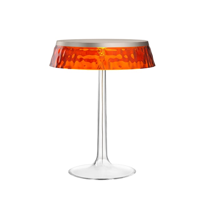 Bon Jour T table lamp - Amber, matte chrome top - Flos