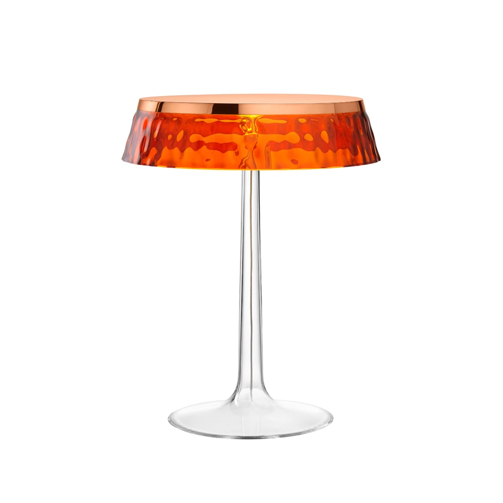 Flos Bon Jour T table lamp Copper, amber lampshade