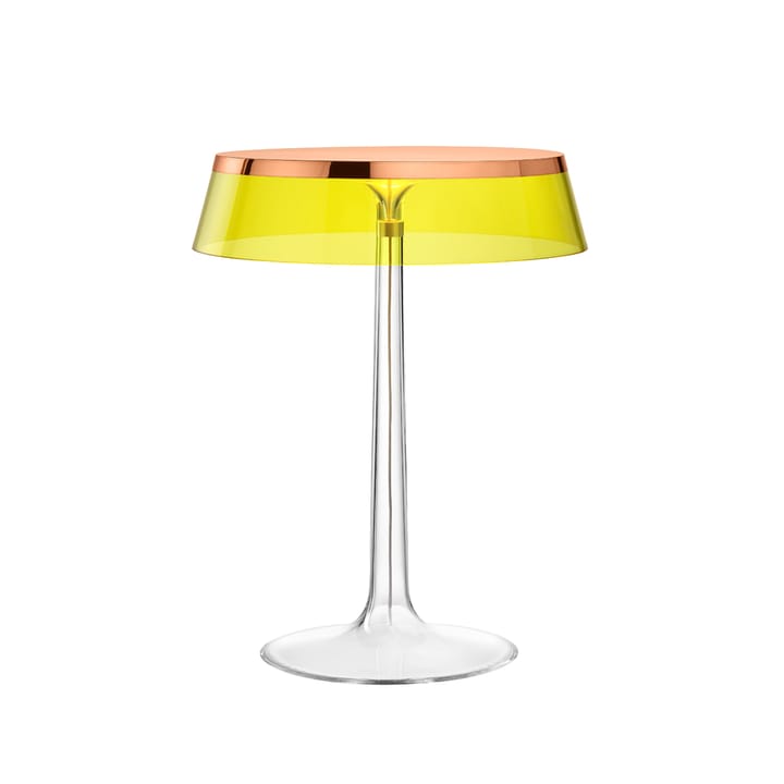 Bon Jour T table lamp - Copper, yellow lampshade - Flos