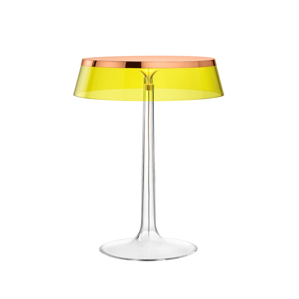 Flos Bon Jour T table lamp Copper, yellow lampshade