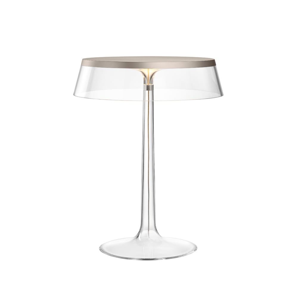 Flos Bon Jour T table lamp Transparent, matte chrome top