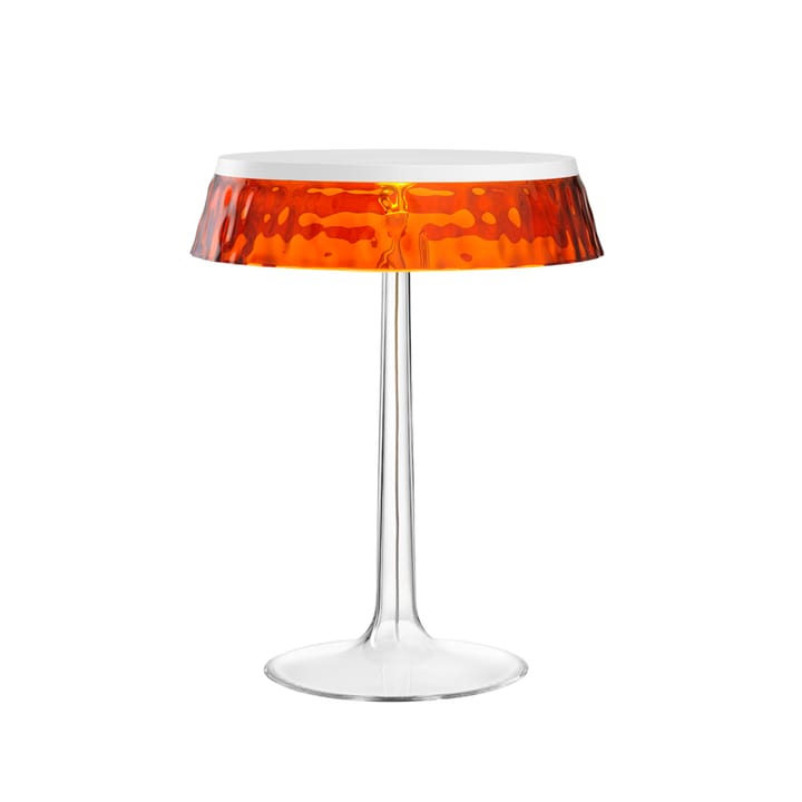 Bon Jour T table lamp - White, amber lampshade - Flos