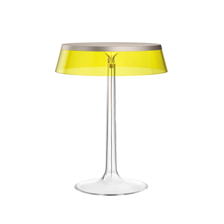 Bon Jour T table lamp - Yellow, matte chrome top - Flos