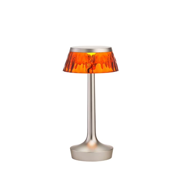 Bon Jour Unplugged table lamp - Matte chrome-amber - Flos