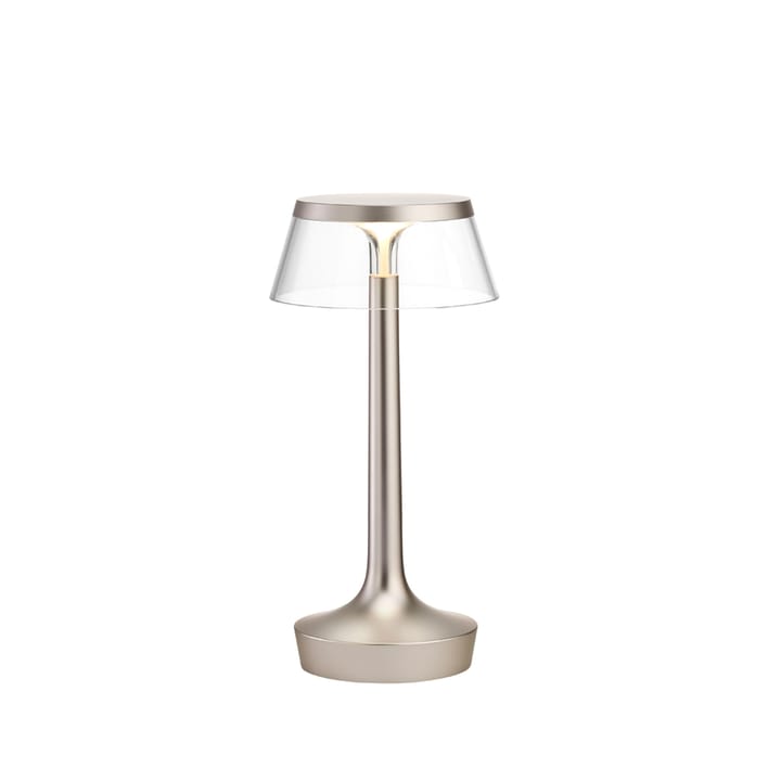 Bon Jour Unplugged table lamp - Matte chrome-transparent - Flos