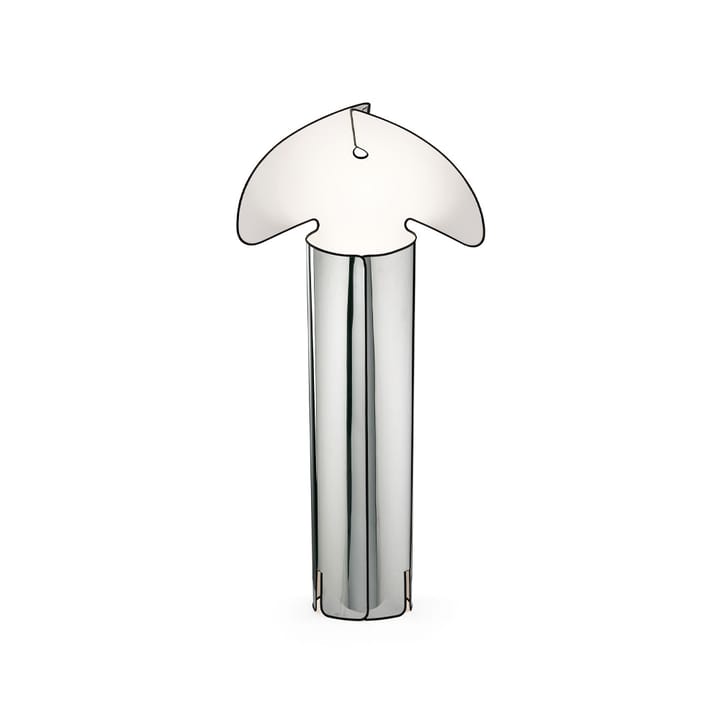 Chiara F floor lamp - Stainless steel, black edge - Flos