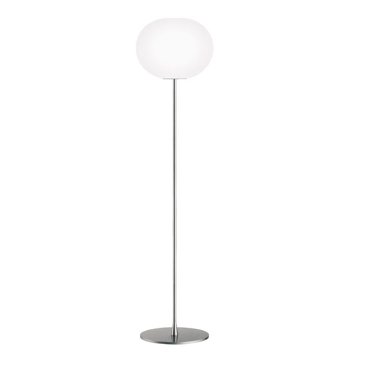 Glo-ball F3 floor lamp - White opal glass, matte silver stand - Flos