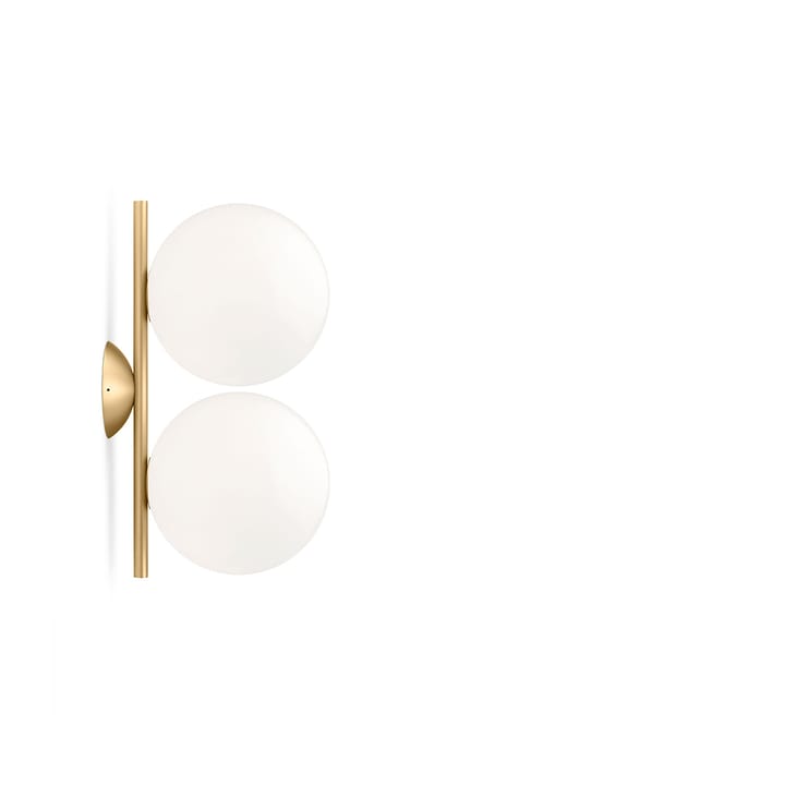 IC lights C/W1 Double wall lamp - Brushed brass, opal - Flos