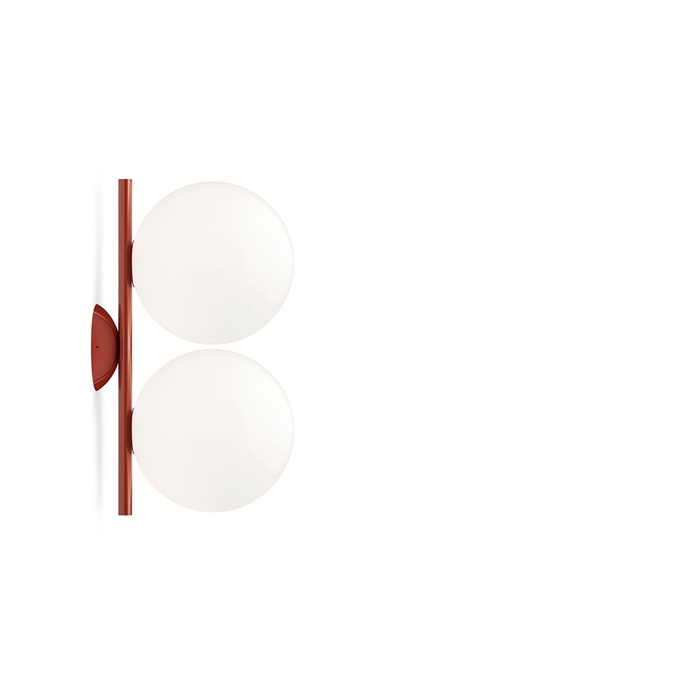 Flos IC lights C/W1 Double wall lamp Burgundy, opal