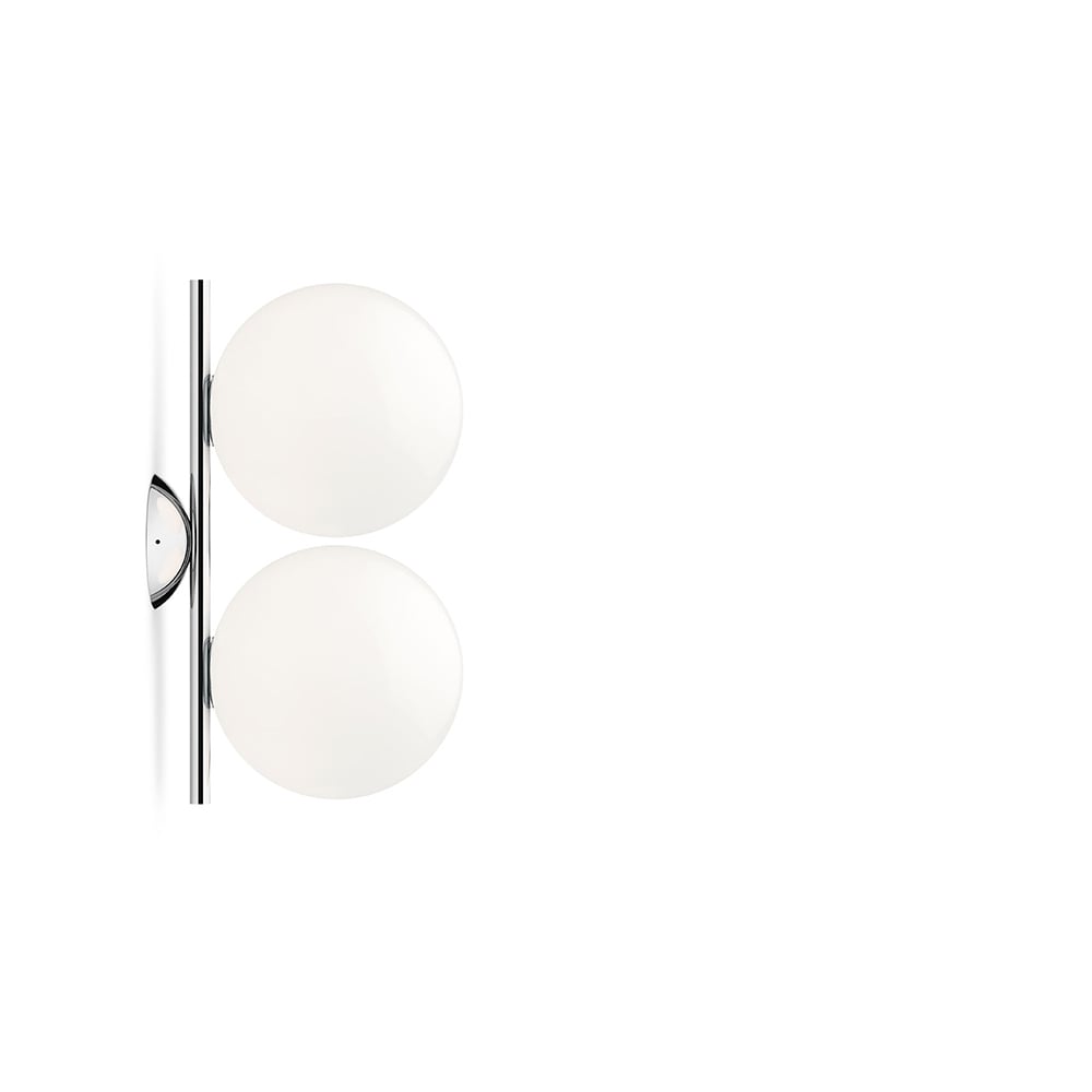 Flos IC lights C/W1 Double wall lamp Chrome, opal