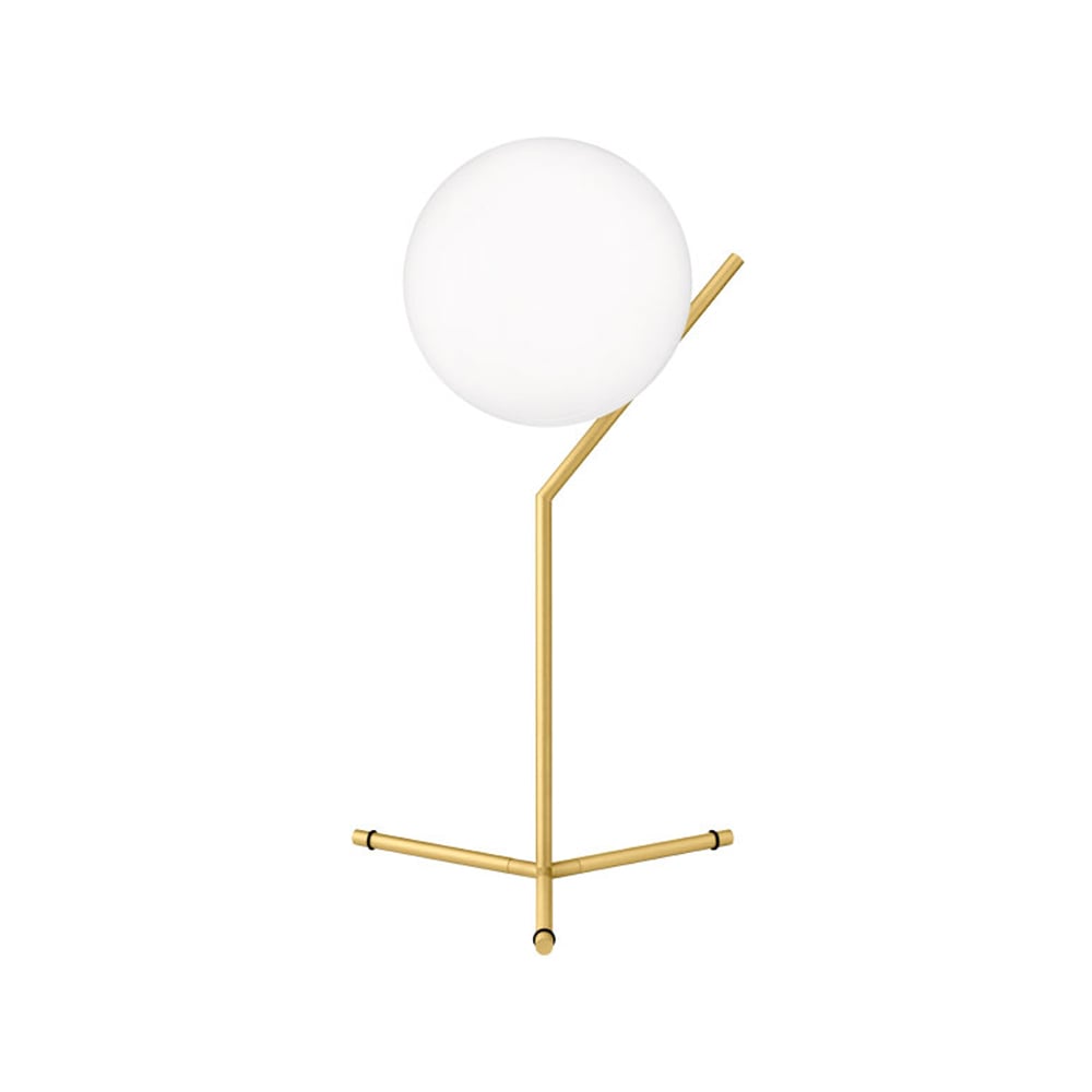 Flos IC lights T1 high table lamp Brushed brass, opal