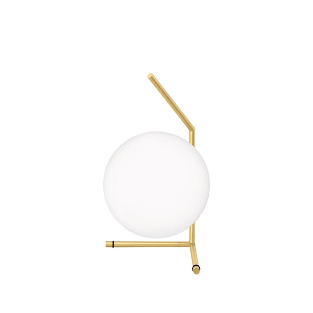 Flos IC lights T1 low table lamp Brushed brass, opal