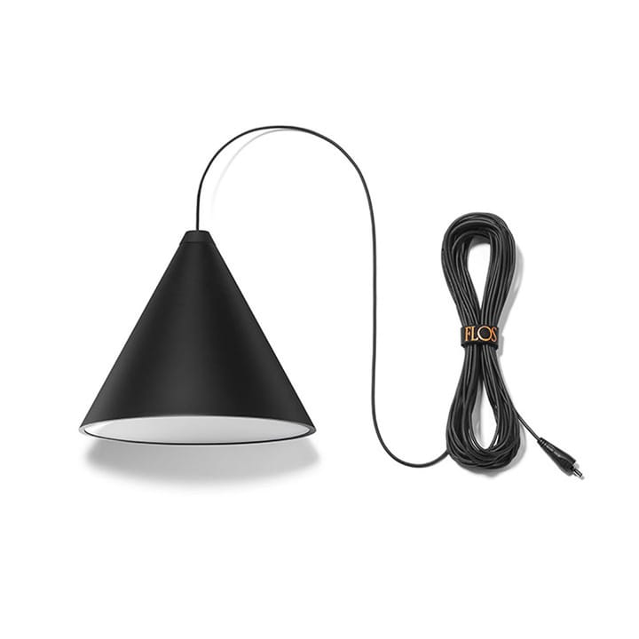 String Light Cone pendant - Black, 22 m cable - Flos