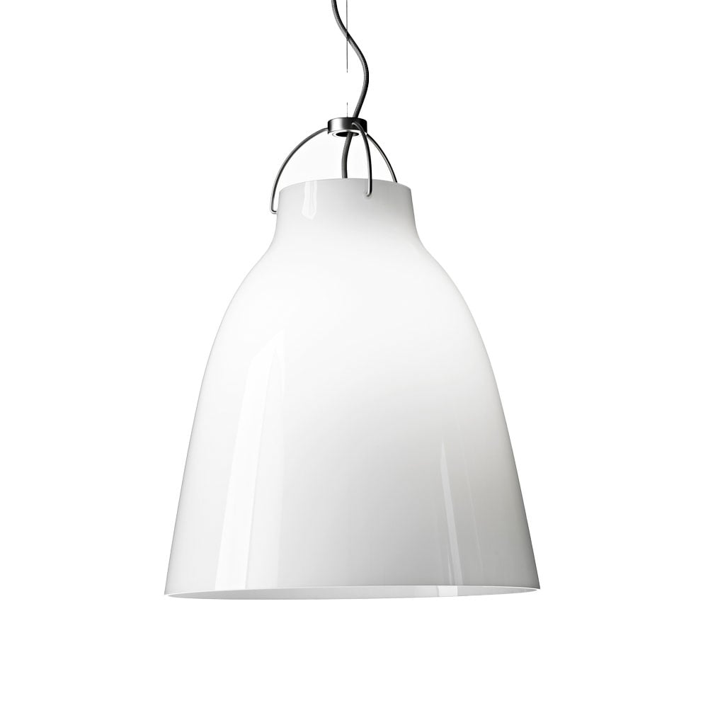 Fritz Hansen Caravaggio Opal P3 pendant lamp White opal glass-silver grey cord