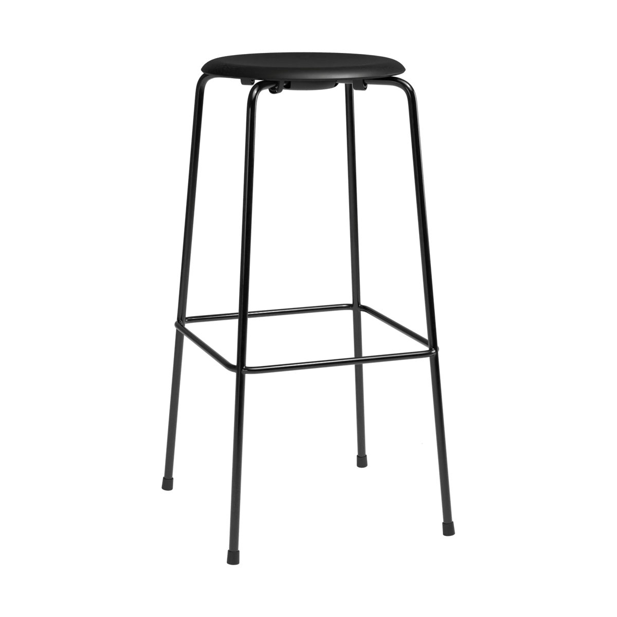 Fritz Hansen High Dot bar stool Intense leather black-black steel