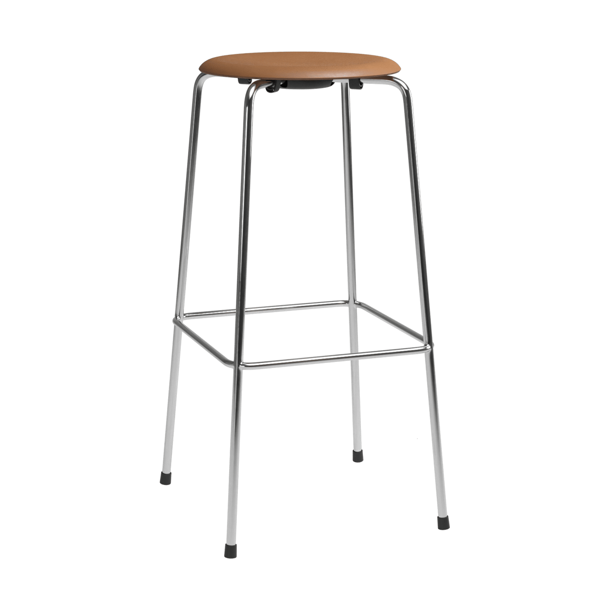 Fritz Hansen High Dot bar stool Wild leather walnut-chrome