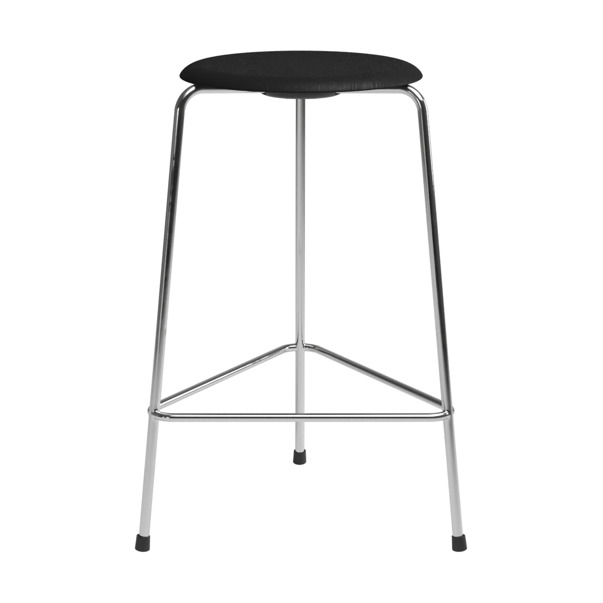 Fritz Hansen High Dot counter stool 3 legs Black ash-chrome