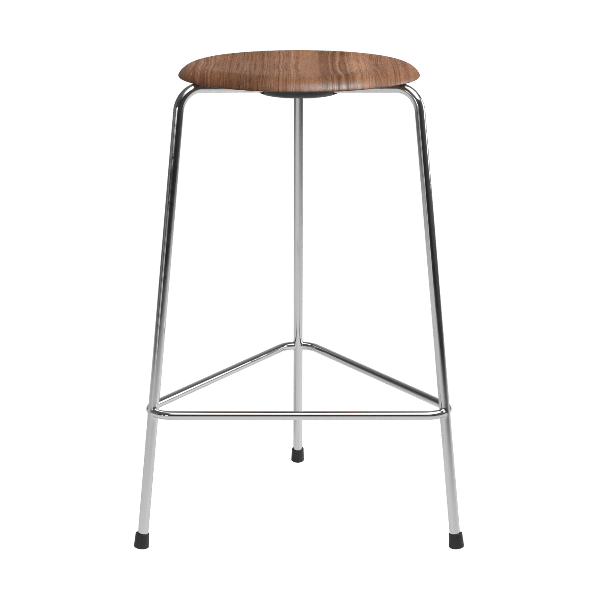 Fritz Hansen High Dot counter stool 3 legs Walnut-chrome