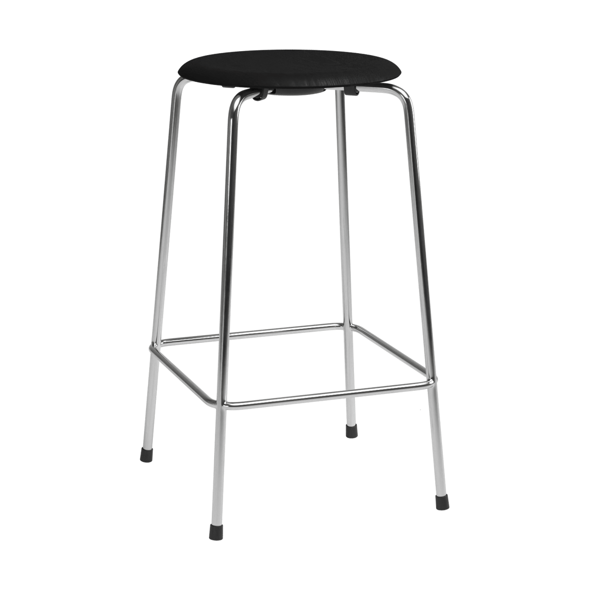 Fritz Hansen High Dot counter stool 4 legs Black ash-chrome