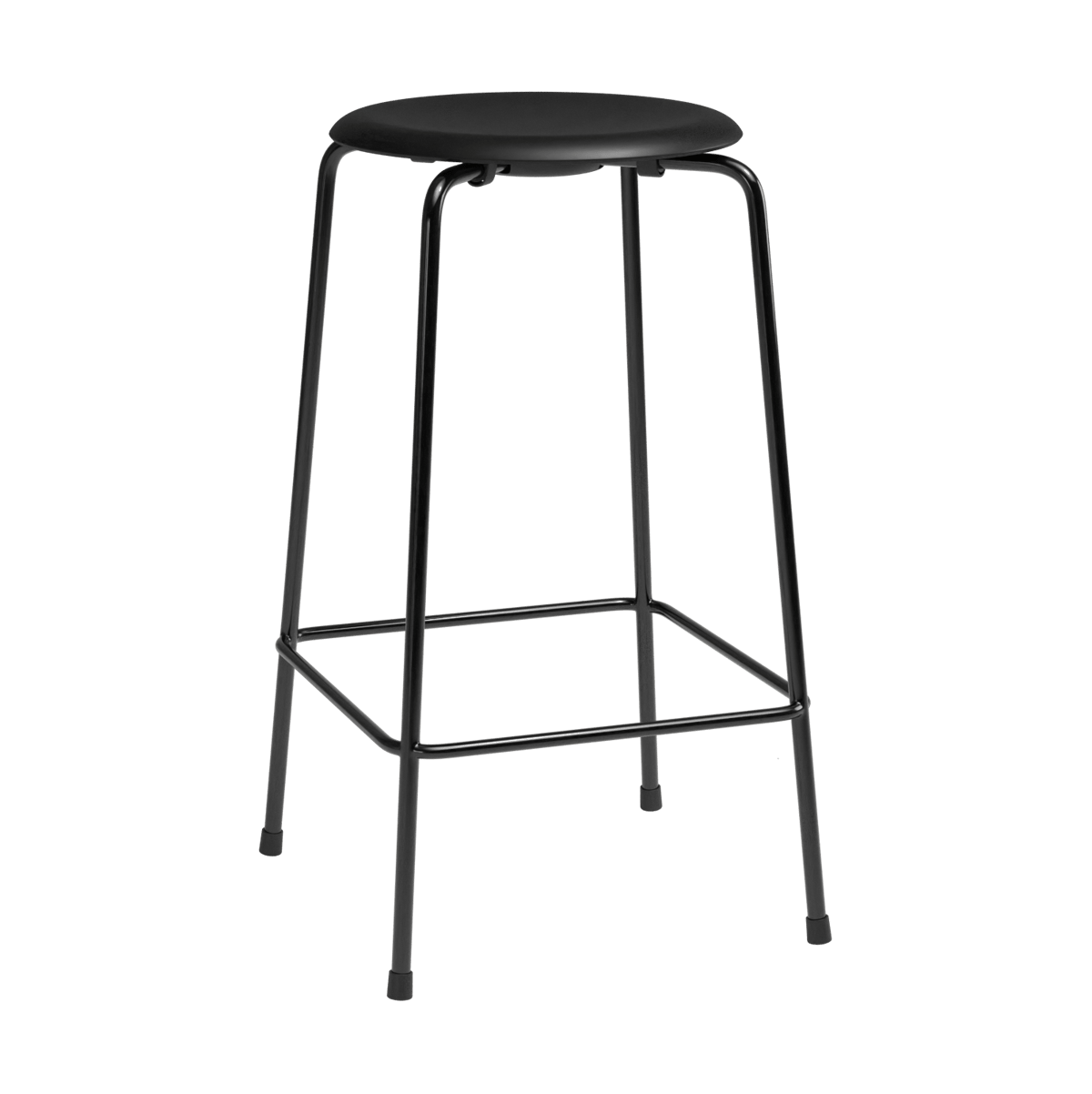 Fritz Hansen High Dot counter stool 4 legs Intense leather black-black steel