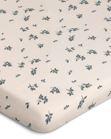 Blueberry Muslin fitted sheet - 180x200x30 cm - Garbo&Friends