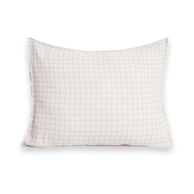 Gingham Sky Blue Muslin pillowcase - 50x60 cm - Garbo&Friends