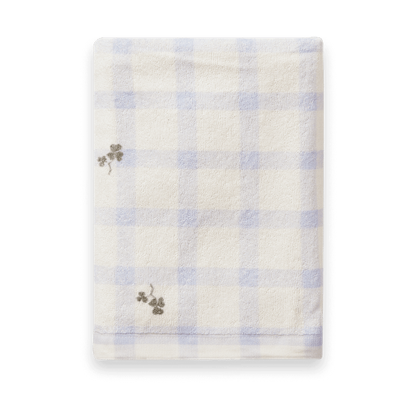 Gingham Sorrel Blue Terry bath towel, 70x140 cm Garbo&Friends