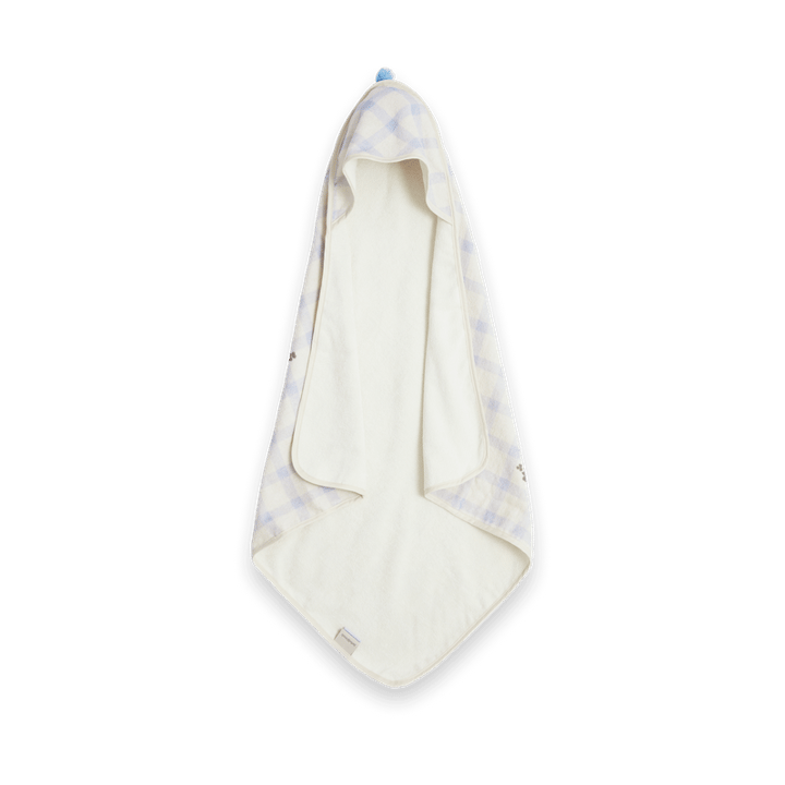 Gingham Sorrel Blue Terry hooded towel, 80x80 cm Garbo&Friends