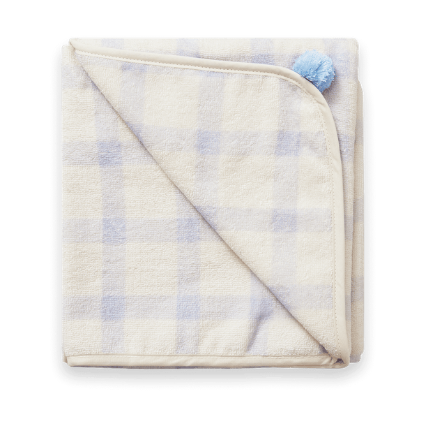 Gingham Sorrel Blue Terry hooded towel, 80x80 cm Garbo&Friends