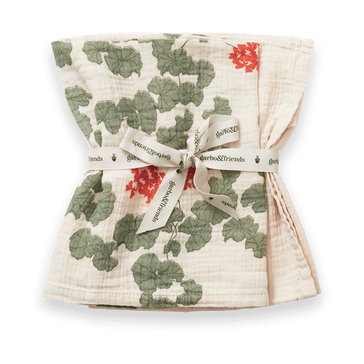 Pelargonium Muslin blanket small 2 pieces, 60x60 cm Garbo&Friends